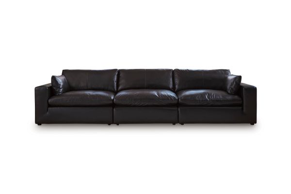 Emilia Black 3-Piece Sectional Sofa
