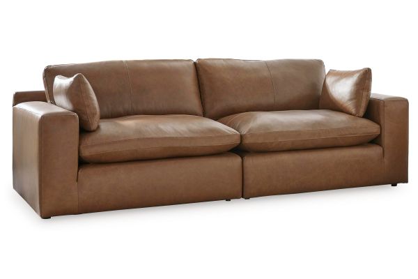 Emilia Caramel 2-Piece Sectional Loveseat