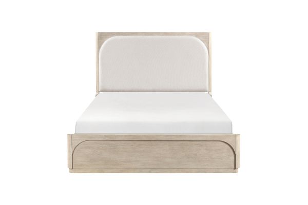 Alita Queen Panel Bed With Upholstered Headboard