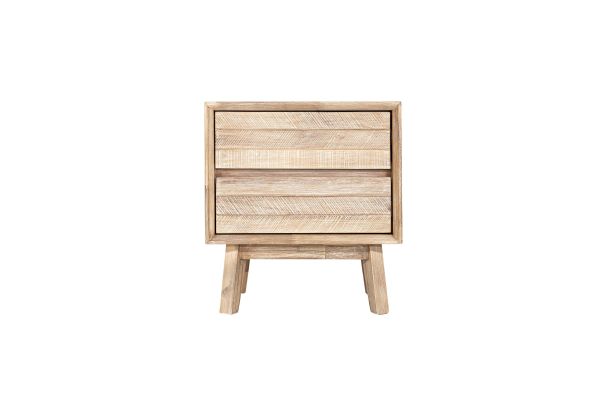 Gia Light Driftwood 2 Drawer Nightstand