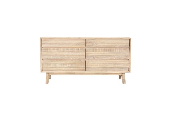 Gia Light Driftwood 6 Drawer Dresser