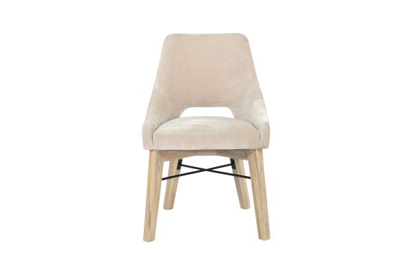 Gia Sand/Light Driftwood Curved Dining Chair