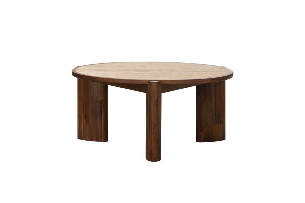 Remix Travertine Round Coffee Table