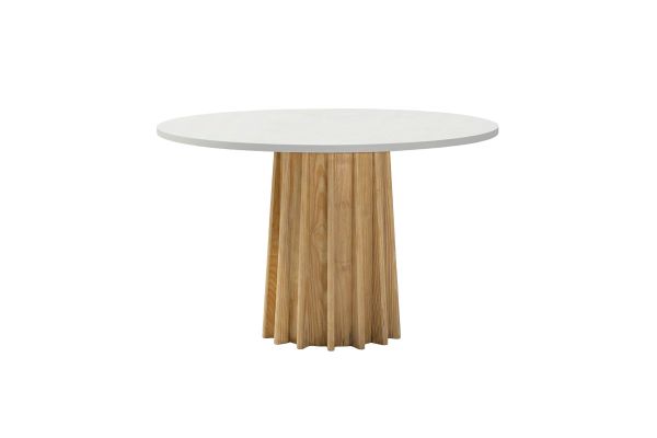 Sculpture White Concrete Wash Dining Table