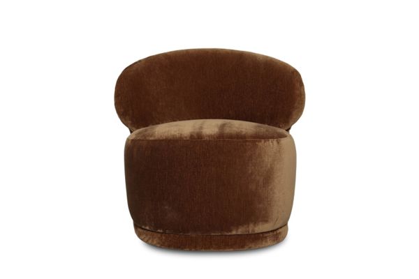 Rollo Distressed Velvet Bronze Club Chair