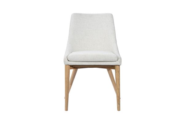 Fritz Ivory Side Dining Chair with Natural Leg