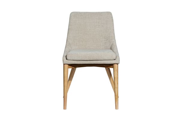 Fritz Taupe Side Dining Chair with Natural Leg