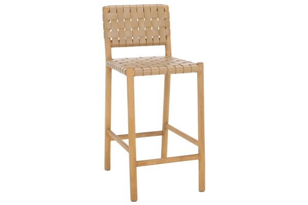 Jeremiah Woven Leather Counter Stool
