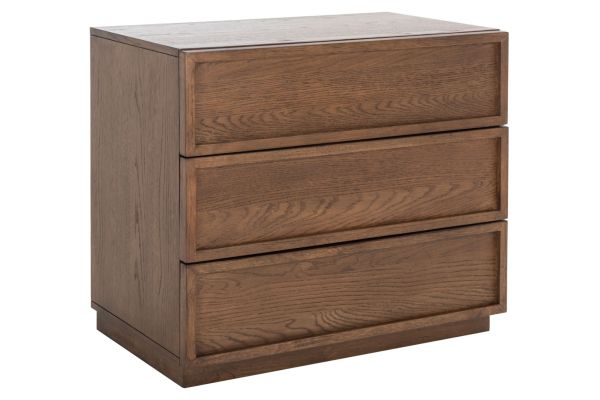 Zeus Medium Oak 3 Drawer Wood Chest