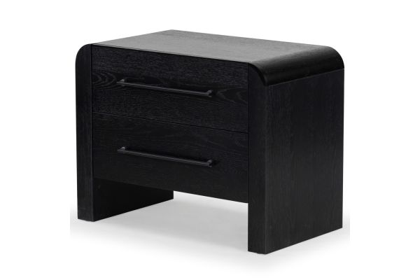 Katrina Black 2 Drawer Nightstand