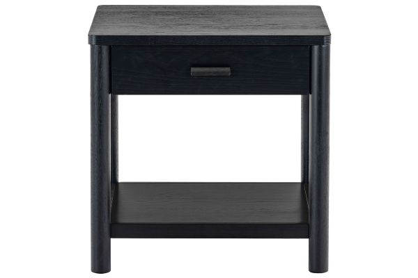 Jaylessa Black 1 Drawer End Table