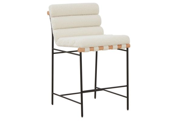 Macibella Channel Tufted Boucle Counter Stool