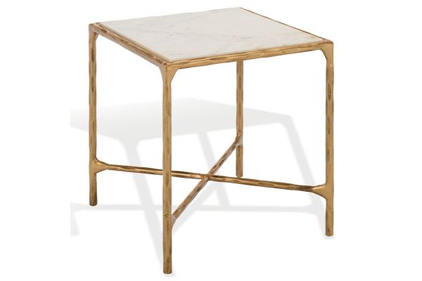 Jessa Brass End Table wih Marble Top