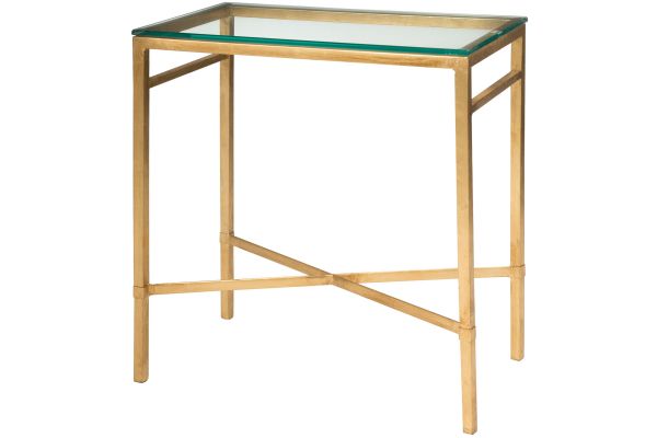 Viggo Antique Gold Glass Side Table