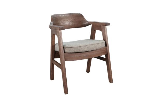 Wren Medium Brown Dining Armchair with Cushion Seat
