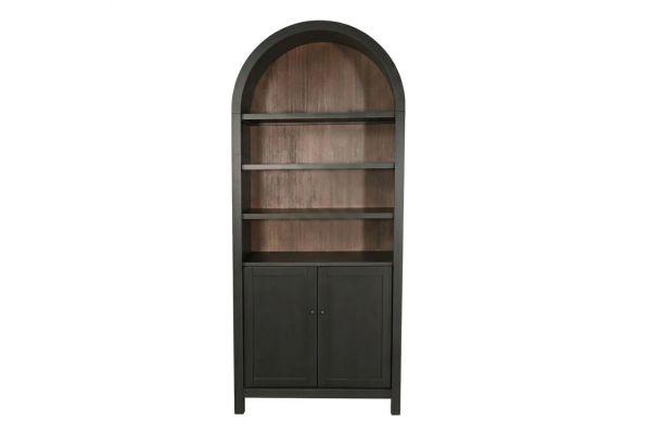Black Arch Display Cabinet with Doors