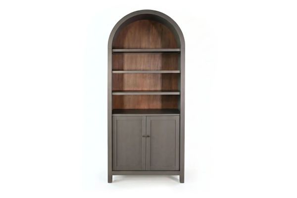 Grey Arch Display Cabinet with Doors