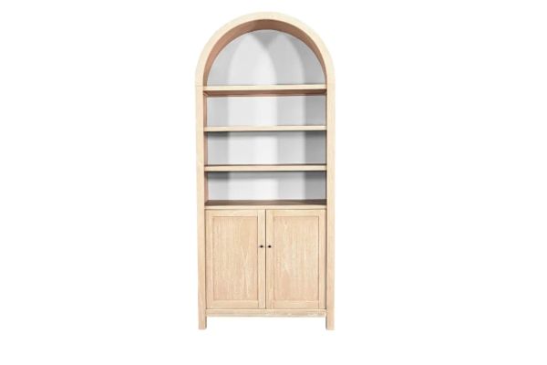 Natural Arch Display Cabinet with Doors