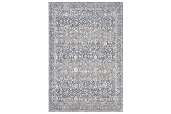 Monaco 5' X 8' Blue and Ivory Area Rug