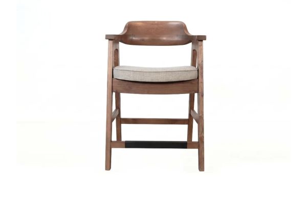 Wren Medium Brown Counter Stool with Arms and Cushion Seat