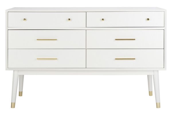 Zack White 6 Drawer Wood Dresser