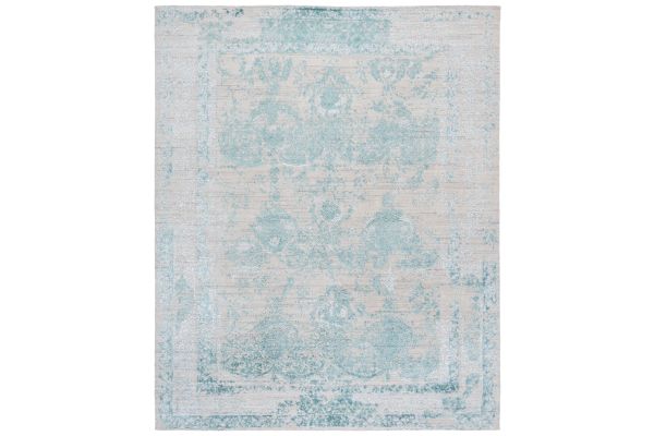 Safavieh Bedford Collection Malve Turquoise/Ivory 9' x 12' Hand Loomed Rug