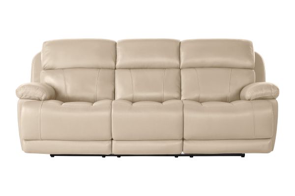 Callan Cream Leather Dual Power Reclining Sofa