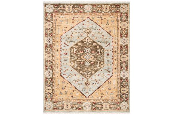 Safavieh Samarkand Collection Catinca Blue/Brown 6' x 9' Hand Knotted Rug