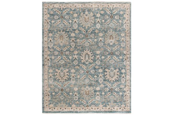 Safavieh Samarkand Collection Tiborne Blue/Beige 9' x 12' Hand Knotted Rug
