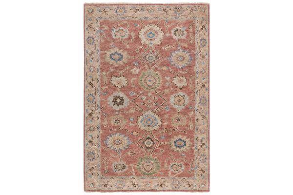 Safavieh Samarkand Collection Dilwen Red/Beige 6' x 9' Hand Knotted Rug