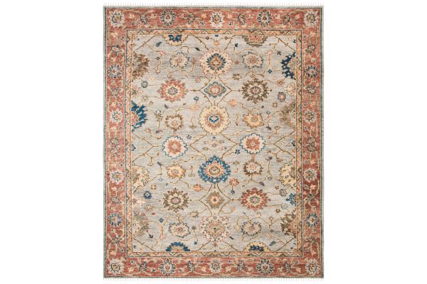 Safavieh Samarkand Collection Dilwen Grey/Red 10' x 14' Hand Knotted Rug