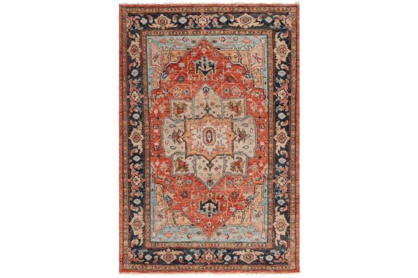 Safavieh Samarkand Collection Katharien Rust/Charcoal 6' x 9' Hand Knotted Rug