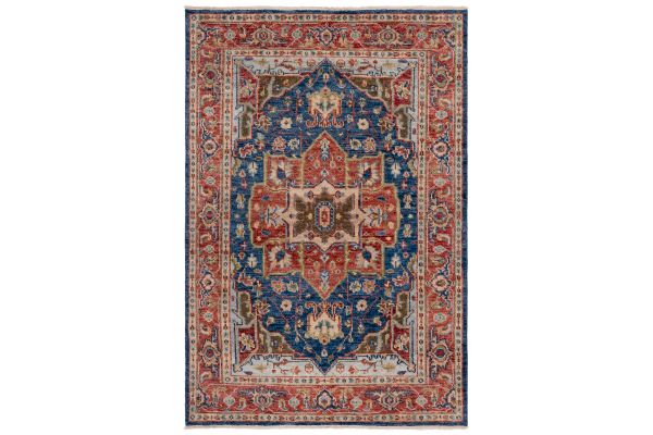 Safavieh Samarkand Collection Katharien Navy/Rust 6' x 9' Hand Knotted Rug