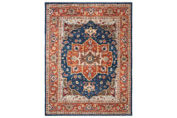 Safavieh Samarkand Collection Katharien Navy/Rust 9' x 12' Hand Knotted Rug