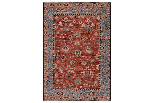 Safavieh Samarkand Collection Annick Red/Blue 6' x 9' Hand Knotted Rug