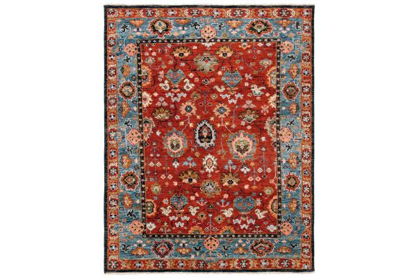 Safavieh Samarkand Collection Annick Red/Blue 9' x 12' Hand Knotted Rug