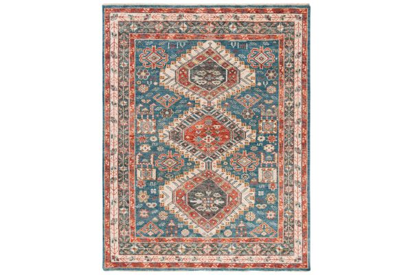Safavieh Samarkand Collection Maella Blue/Red 8' x 10' Hand Knotted Rug