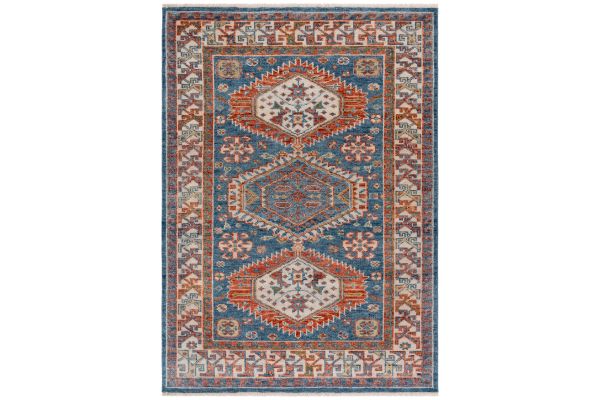 Safavieh Samarkand Collection Diodora Blue/Beige 6' x 9' Hand Knotted Rug