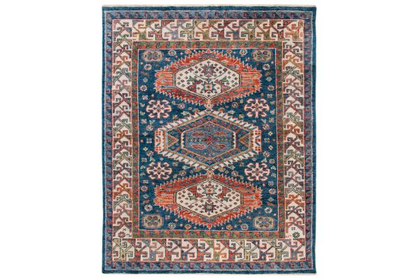 Safavieh Samarkand Collection Diodora Blue/Beige 9' x 12' Hand Knotted Rug