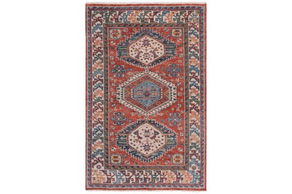 Safavieh Samarkand Collection Diodora Red/Beige 6' x 9' Hand Knotted Rug