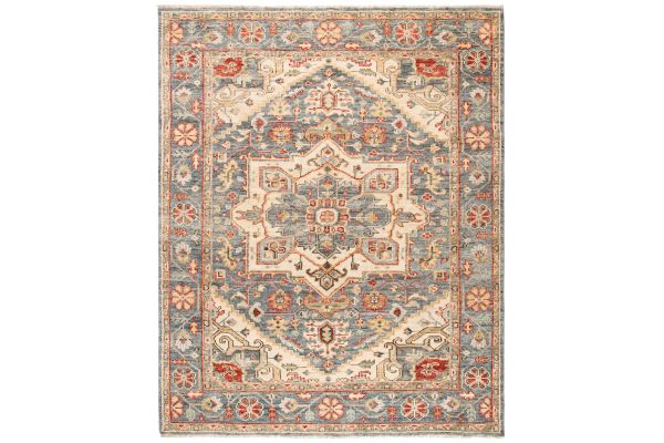 Safavieh Samarkand Collection Hania Blue/Ivory 10' x 14' Hand Knotted Rug