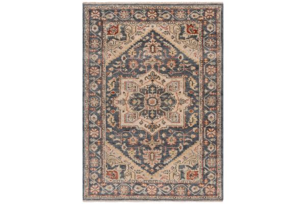 Safavieh Samarkand Collection Hania Blue/Ivory 6' x 9' Hand Knotted Rug