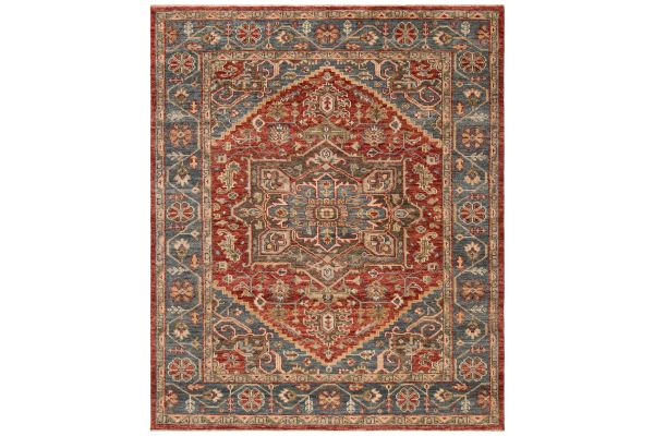 Safavieh Samarkand Collection Hania Red/Blue 8' x 10' Hand Knotted Rug