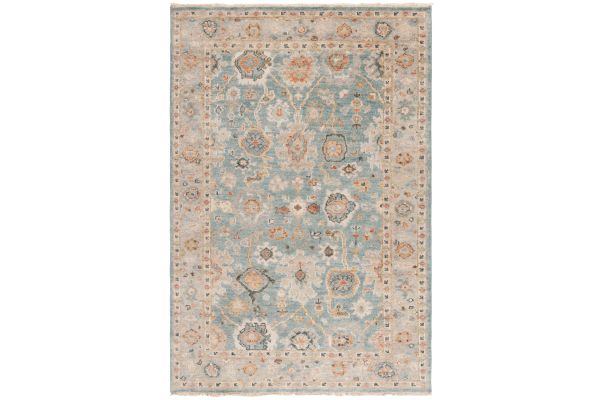 Safavieh Samarkand Collection Tawni Light Blue/Sage 6' x 9' Hand Knotted Rug