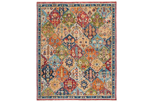 Safavieh Samarkand Collection Inocencia Blue/Red 8' x 10' Hand Knotted Rug