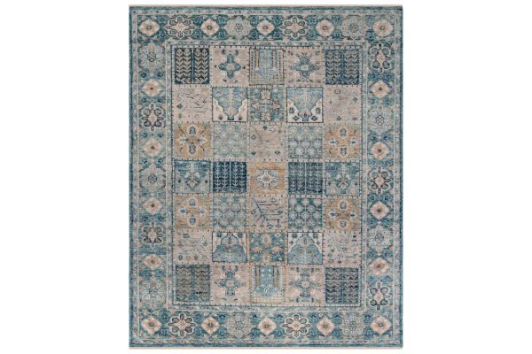 Safavieh Samarkand Collection Panagoula Blue/Beige 10' x 14' Hand Knotted Rug