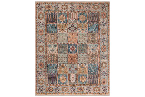 Safavieh Samarkand Collection Panagoula Blue/Rust 9' x 12' Hand Knotted Rug