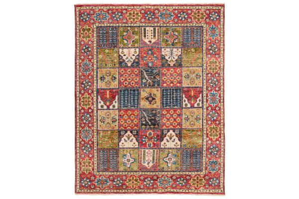 Safavieh Samarkand Collection Panagoula Red/Green 9' x 12' Hand Knotted Rug