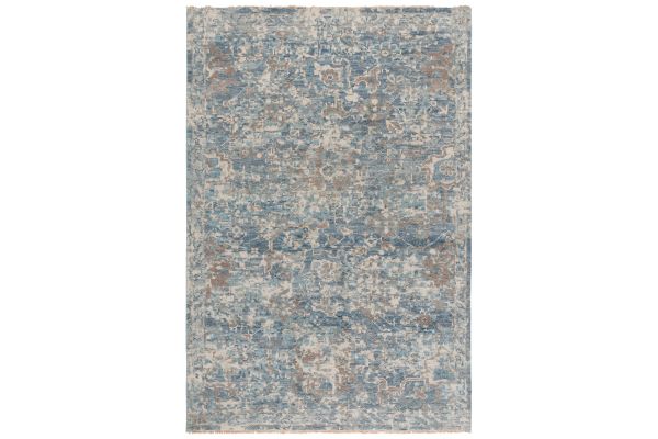 Safavieh Samarkand Collection Kerka Blue/Beige 6' x 9' Hand Knotted Rug