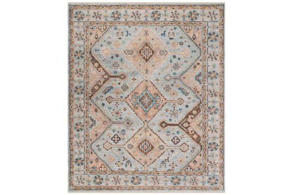 Safavieh Samarkand Collection Ettina Light Blue/Beige 10' x 14' Hand Knotted Rug